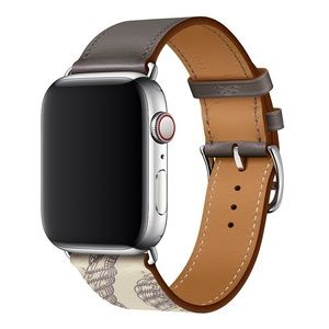 Apple Watch Band Étain/Béton Swift Leather Single